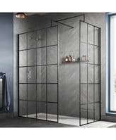 Bathcenter Matt Black Framed Easy Clean 8mm Wet Room Shower Glass 1200mm